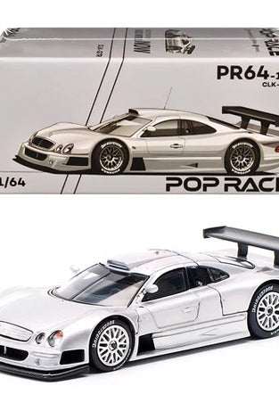 Pop Race Mercedes Benz AMG CLK GTR Silver 1/64 PR640158