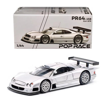 Pop Race Mercedes Benz AMG CLK GTR Silver 1/64 PR640158