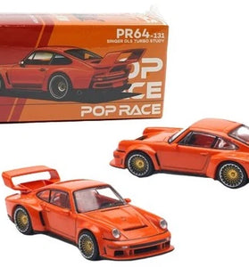 Pop Race 1:64 Porsche Singer DLS Turbo Study Orange Diecast Car PR640131