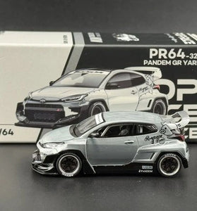 Pop Race 1:64 Pandem Toyota GR Yaris Raw Metal HK ToyCar Salon #329