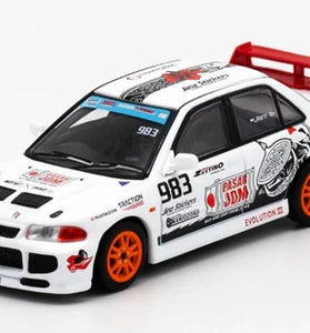 INNO 64 WHITE MITSUBISHI LANCER EVOLUTION III "TRACKERZ RACING"