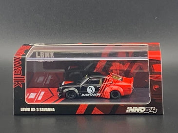 INNO64 1/64 LBWK Liberty Walk Mazda RX-3 Savanna ADVAN LIVERY
