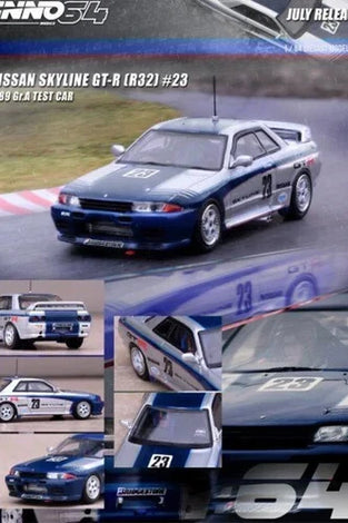 INNO64 SILVER NISSAN SKYLINE GT-R (R32) GR.A TEST CAR 1989