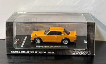 INNO64 ORANGE MALAYSIA DIECAST EXPO 2023 EVENT EDITION NISSAN SKYLINE 2000GT-R
