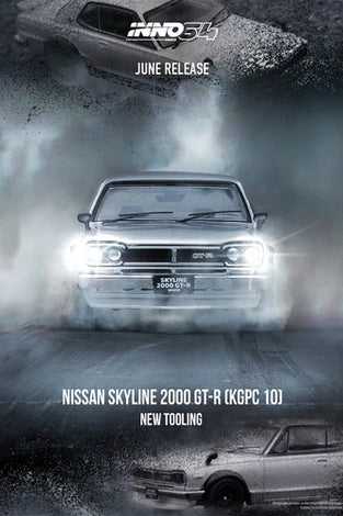 INNO64 SILVER NISSAN SKYLINE 2000 GT-R (KPGC10)