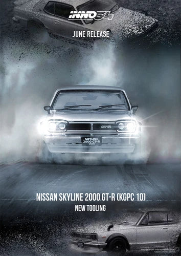 INNO64 SILVER NISSAN SKYLINE 2000 GT-R (KPGC10)