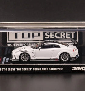 INNO64 WHITE NISSAN GT-R (R35)  "TOP SECRET" TOKYO AUTO SALON 2021