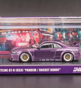 INNO64 PURPLE NISSAN SKYLINE GT-R (R33) NISMO PANDEM ROCKET BUNNY