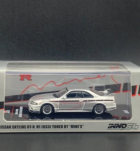 INNO64  SILVER NISSAN SKYLINE GT-R (R33) TUNED BY MINE'S