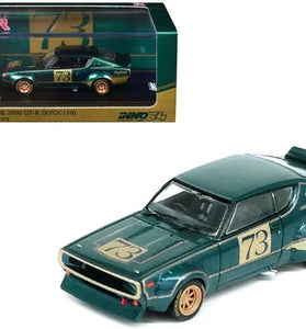 INNO64 GREEN NISSAN SKYLINE 2000 GT-R (KPGC110) RACING CONCEPT 1972