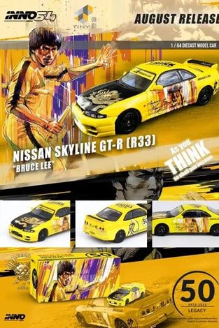 INNO64 BRUCE LEE YELLOW NISSAN SKYLINE GT-R (R33)