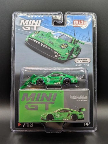 Mini GT Porsche 911 GT3 R #80 GTD AO Racing 2023 Sebring 12 Hrs Rexy #713 1/64