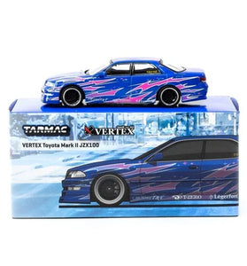 Tarmac Works 1:64 Vertex Nissan Silvia S13 – Blue/Grey – Global64 MiJo Exclusives