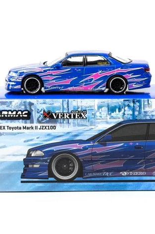 Tarmac Works 1:64 Vertex Nissan Silvia S13 – Blue/Grey – Global64 MiJo Exclusives