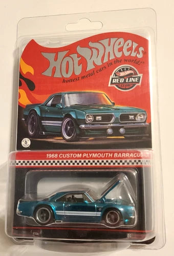 HOT WHEELS RLC AQUA 1968 CUTSOM PLYMOUTH BARACUDA