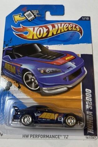 2012 HOT WHEELS BLUE HONDA S2000 SUPER TREASURE HUNT