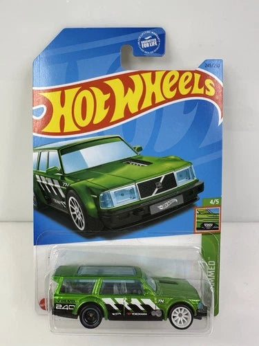 Hot Wheels HW Slammed Volvo 240 Drift Wagon Super Treasure Hunt Green