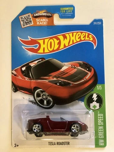 HOT WHEELS SUPER TREASURE HUNT RED TESLA ROADSTER
