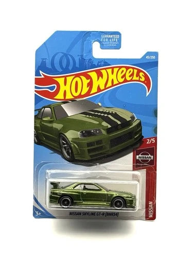HOT WHEELS GREEN NISSAN SKYLINE GT-R (BNR34) SUPER TREASURE HUNT