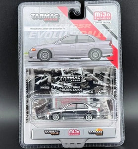 TARMAC CHROME CHASE MITSUBISHI LANCER EVOLUTION IV w/PACK OF CARDS