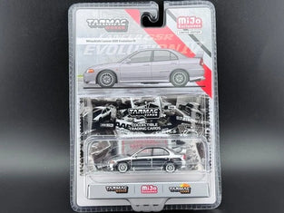 TARMAC CHROME CHASE MITSUBISHI LANCER EVOLUTION IV w/PACK OF CARDS