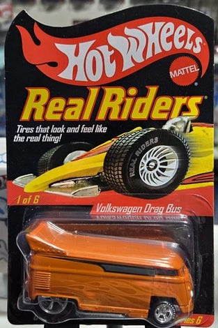 HOT WHEELS RLC REAL RIDERS ORANGE CHROME VOLKSWAGEN DRAG BUS
