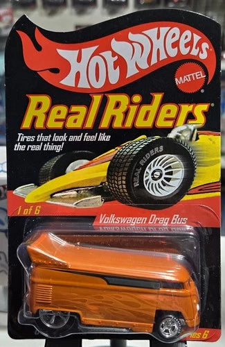 HOT WHEELS RLC REAL RIDERS ORANGE CHROME VOLKSWAGEN DRAG BUS
