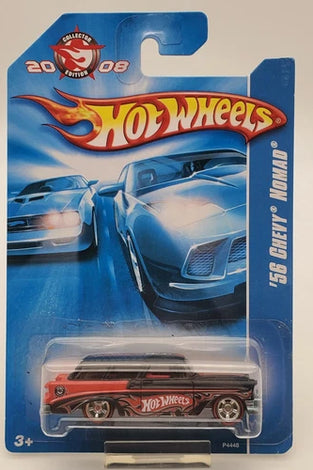 HOT WHEELS RLC 2008 COLLECTORS EDITION BLACK '56 CHEVY NOMAD w/FACTORY STICKER