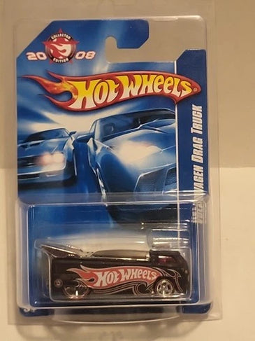 HOT WHEELS RLC 2008 COLLECTORS EDITION BLACK VOLKSWAGEN DRAG TRUCK w/FACTORY STICKER