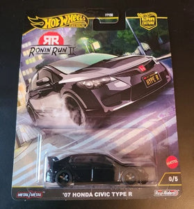 HOT WHEELS RONIN RUN II BLACK '07 HONDA CIVIC TYPE R CHASE