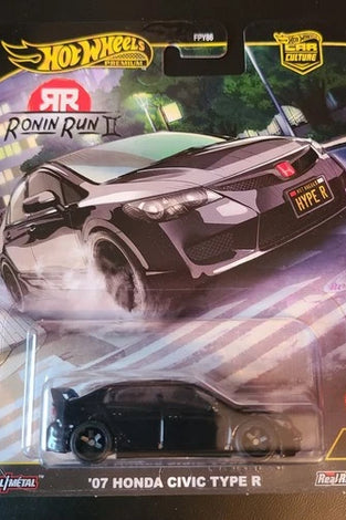 HOT WHEELS RONIN RUN II BLACK '07 HONDA CIVIC TYPE R CHASE