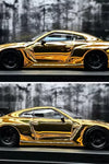 FUJI  GOLD CHROME PANDEM ROCKET BUNNY NISSAN SKYLINE GT-R R35