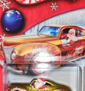 HOT WHEELS 2007 HOLIDAY RODS GOLD TAIL DRAGGER w/SANTA CLAUS