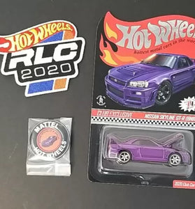 HOT WHEELS RLC PURPLE NISSAN SKYLINE GT-R (BNR34)  w/PATCH & PIN