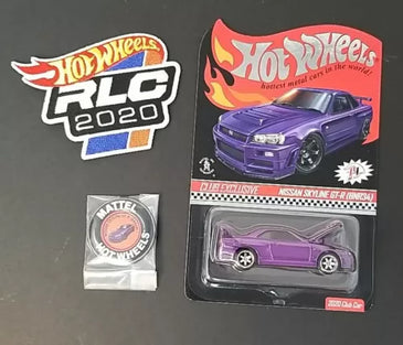 HOT WHEELS RLC PURPLE NISSAN SKYLINE GT-R (BNR34)  w/PATCH & PIN