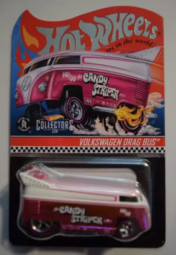 HOT WHEELS RLC PINK CANDY STRIPER VOLKSWAGEN DRAG BUS