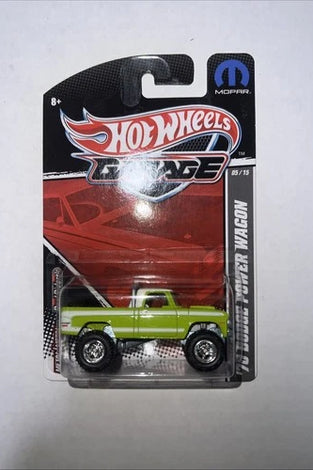 HOT WHEELS GARAGE LIME GREEN '70 DODGE POWER WAGON