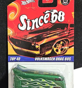 HOT WHEELS SINCE '68 GREEN w/FLAMES VOLKSWAGEN DRAG BUS