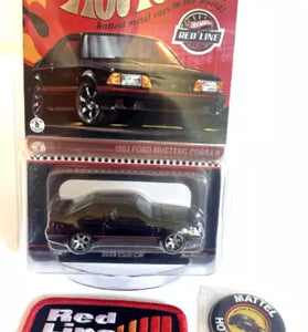 HOT WHEELS RLC BLACK 1993 FORD MUSTANG COBRA R w/PATCH & PIN