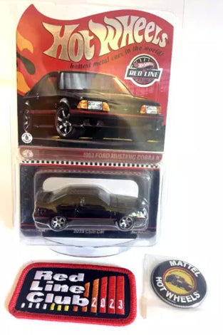 HOT WHEELS RLC BLACK 1993 FORD MUSTANG COBRA R w/PATCH & PIN
