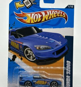 2012 HOT WHEELS #141 BLUE HONDA S2000 w/WINDSHIELD BANNER