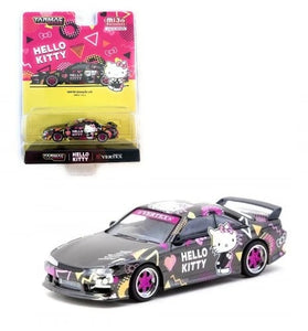 TARMAC WORKS VERTEX NISSAN SILVIA S14 HELLO KITTY 1/64 BLACK CHROME