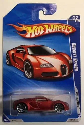 2010 HOT WHEELS SATIN RED BUGATTI VEYRON IN PROTECTO