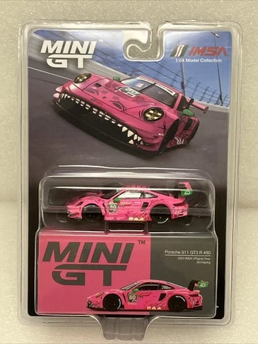 MINI GT #872 - PINK - PORSCHE 911 GT3 R#80 2023 IMSA VIRginia ROXY AO RACING