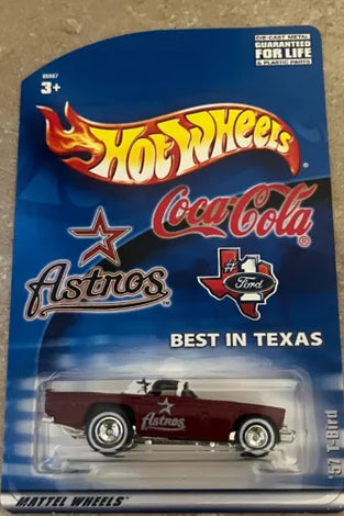 HOT WHEELS COCA COLA HOUSTON ASTROS RED '57 T-BIRD W/RR'S