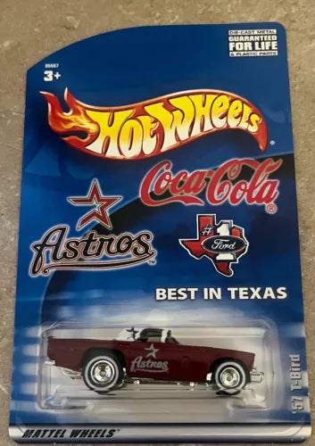 HOT WHEELS COCA COLA HOUSTON ASTROS RED '57 T-BIRD W/RR'S