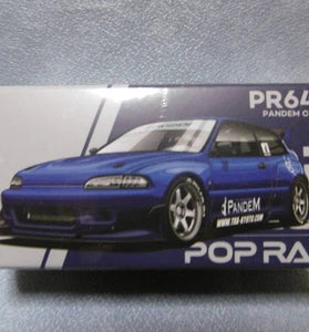 Pop Race 1:64 Pandem Civic EG6 Metallic Blue #127
