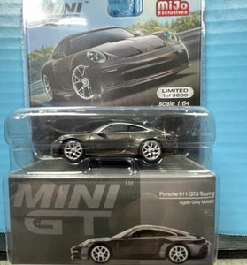 MINI GT MIJO EXCLUSIVES PORSCHE 911 GT3 TOURING AGATE GREY METALLIC #373