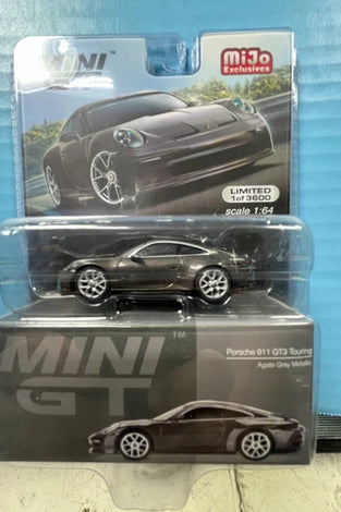 MINI GT MIJO EXCLUSIVES PORSCHE 911 GT3 TOURING AGATE GREY METALLIC #373