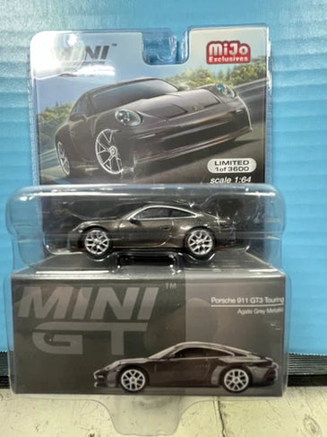 MINI GT MIJO EXCLUSIVES PORSCHE 911 GT3 TOURING AGATE GREY METALLIC #373
